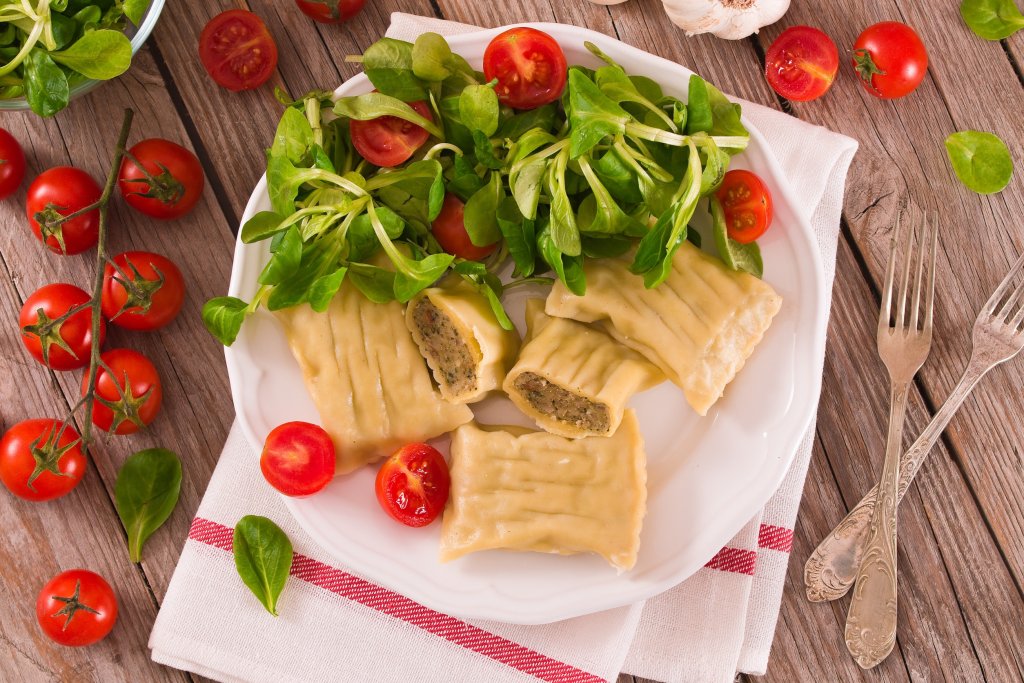 maultaschen auf teller