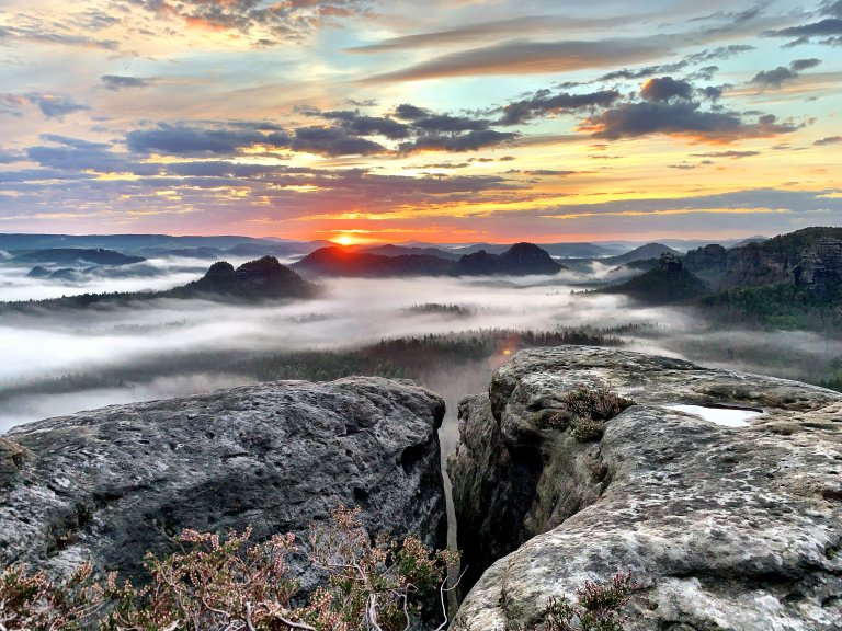 Sächsische Schweiz im Abendlicht