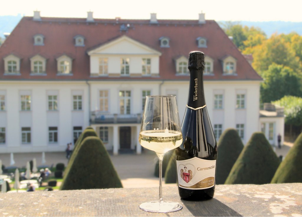 eine Flasche Wein und ein Glas Wein auf einem Tisch