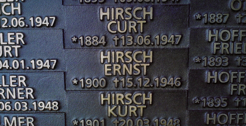 Ernst Hirsch Gedenktafel Vater Nachkriegszeit